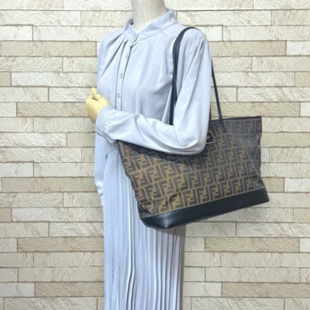 Fendi Zucca Brown Tote Canvas Bag Brown